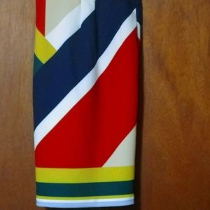 Striped pencil skirt.